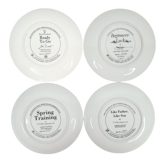 Royal Doulton Black Labrador Collector Plates Set of 4 Franklin Mint Puppies 8" - Picture 2 of 11